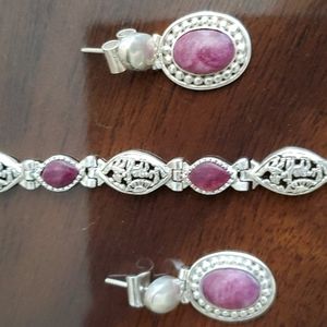 Silver Bracelet and earrings
